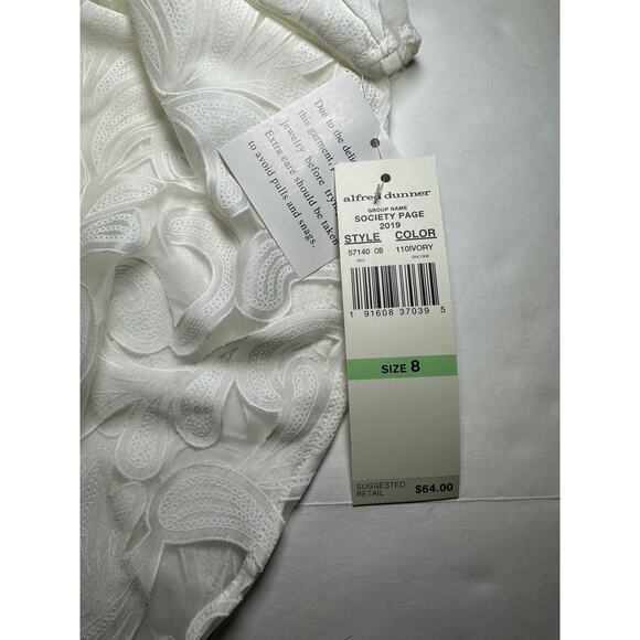 Alfred Dunner Womens Society Page Top Size 8 Sleeveless with Coverup Attached - Picture 6 of 6